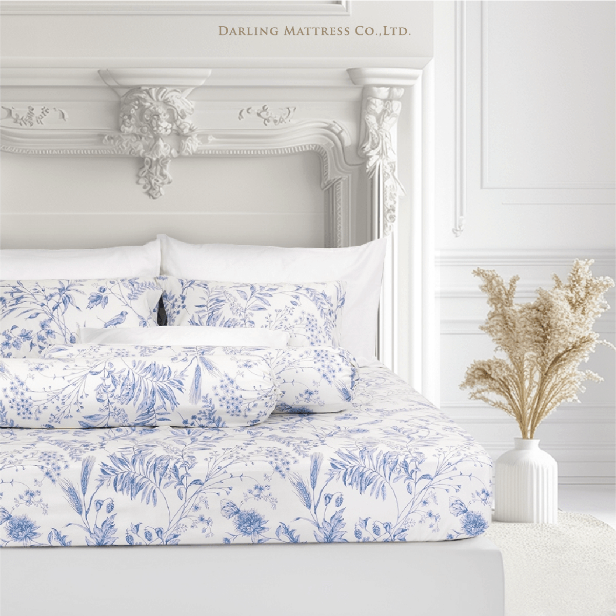 ชุดผ้าปูผ้านวม 6 ฟุต DARLING MATTRESS รุ่นลายดอกไม้ ลายออเดรย์_9